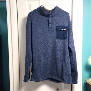Men's Woolrich Knit 1/4 Zip Sweater Jacket XXL Blue